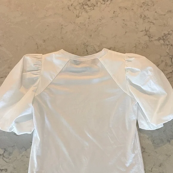 Veronica Beard Ivory Puff Sleeve Blouse - Picture 5 of 5